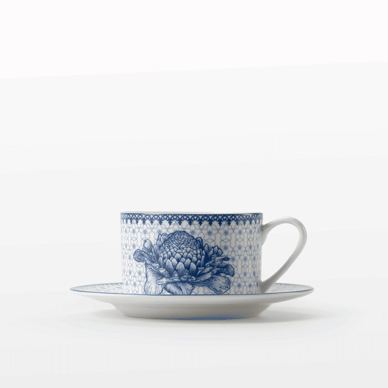 Tasse et soucoupe Rose de Porcelaine