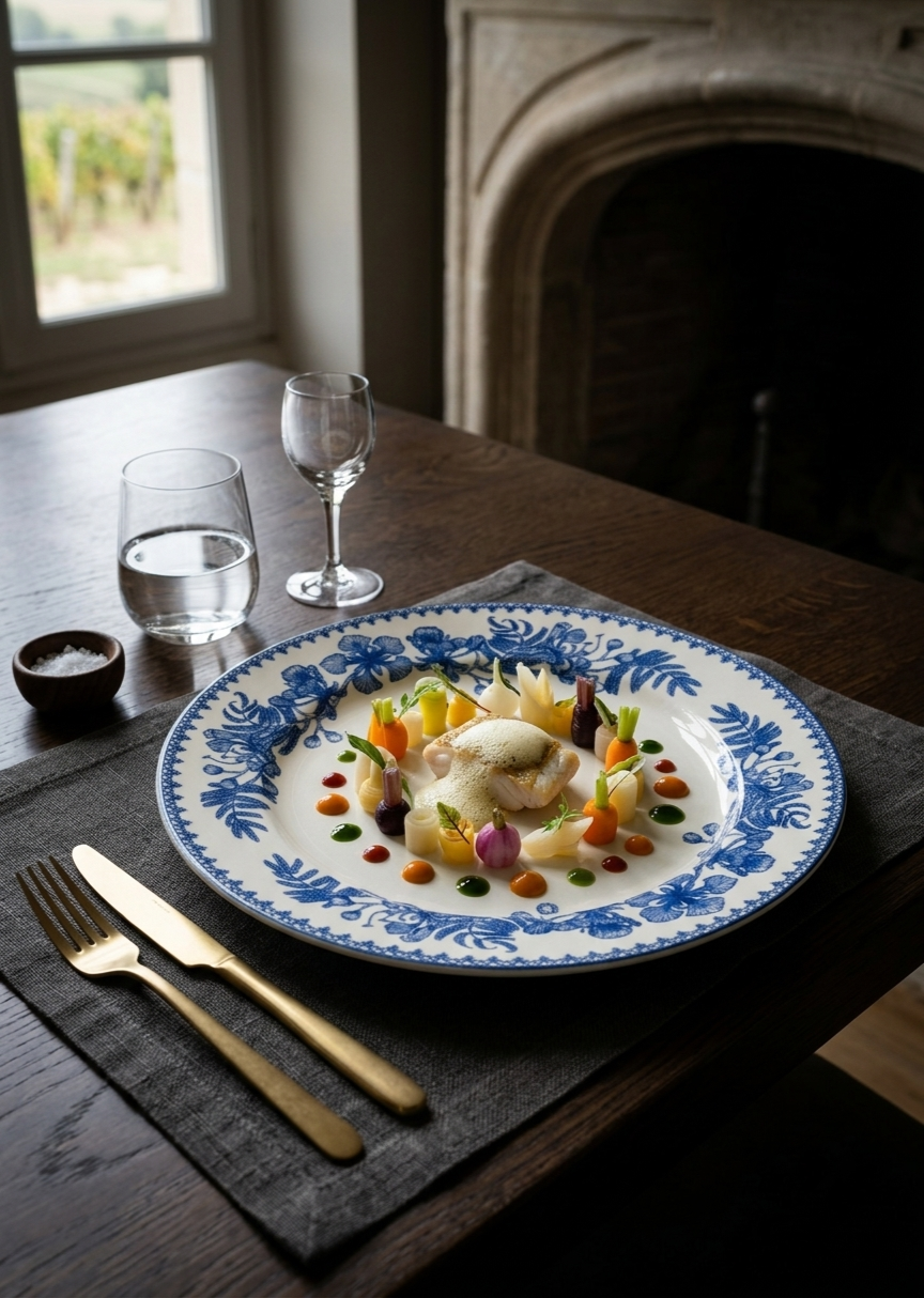 Assiette Dîner Fleurs de Flamboyant – Image 3